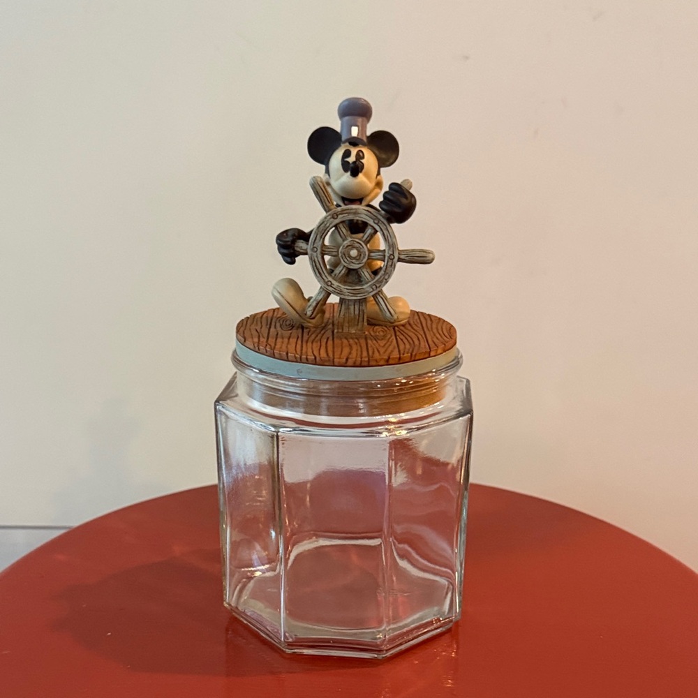 Mickey Mouse Glass Jar with Wooden Lid